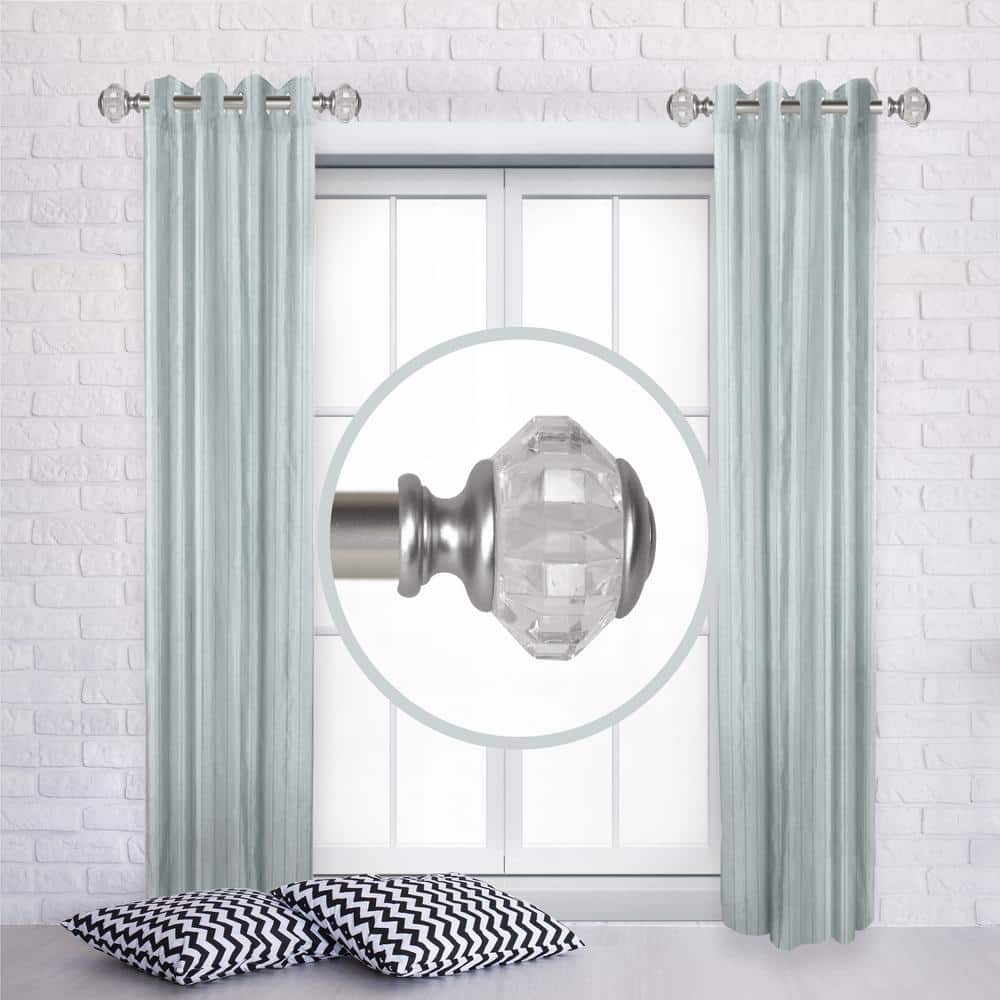 Chaste 1 dia. Curtain Rod 12-20 inch long (Set of 2) - Satin Nickel