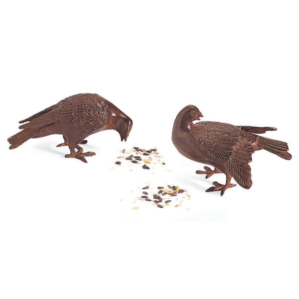 Achla Designs Pair of Bronzed Doves Figurines, 5 in. Tall, Rustic Bronze Painted Finish