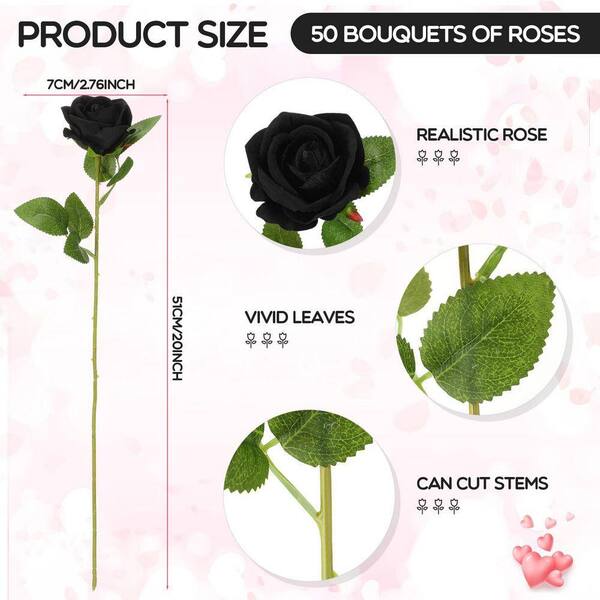 ②希少　50年前の未使用品　 India Rose 27皿 黒壺 20 in. Black Outdoor Artificial Rose Plastic Flower for Home 50