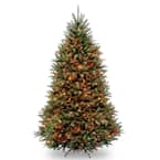 7 ft. Dunhill Fir Artificial Christmas Tree with Multicolor Lights