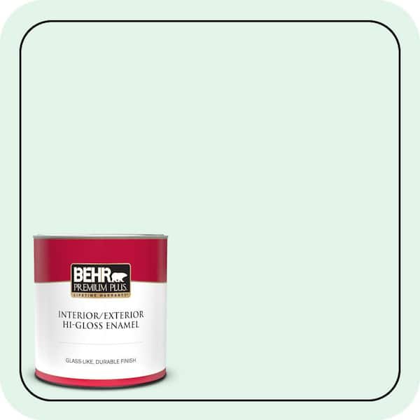 BEHR PREMIUM PLUS 1 qt. #470A-1 Window Pane Hi-Gloss Enamel Interior/Exterior Paint & Primer