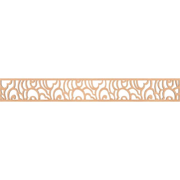 Ekena Millwork Springfield Fretwork 0.375 in. D x 46.5 in. W x 6 in. L Hickory Wood Panel Moulding