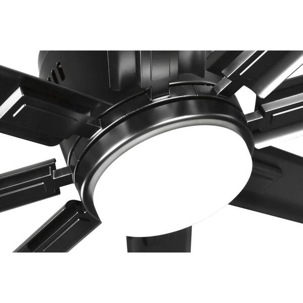 18 Watt Led Black 8 Blade Ceiling Fan, 8 Blade Black Ceiling Fan With Light