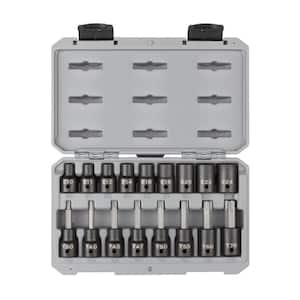 1/2 in. Drive Torx and External Star Impact Socket Set, 17-Piece (T30-T70, E10-E24)