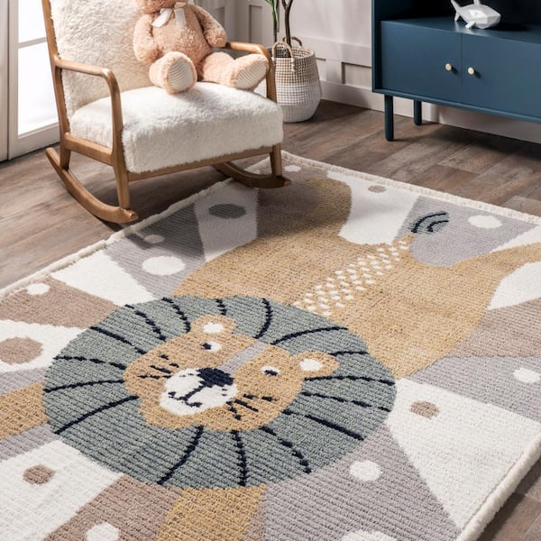 nuLOOM Brodie Light Gray 8 ft. x 10 ft. Animal Area Rug KKPL07A