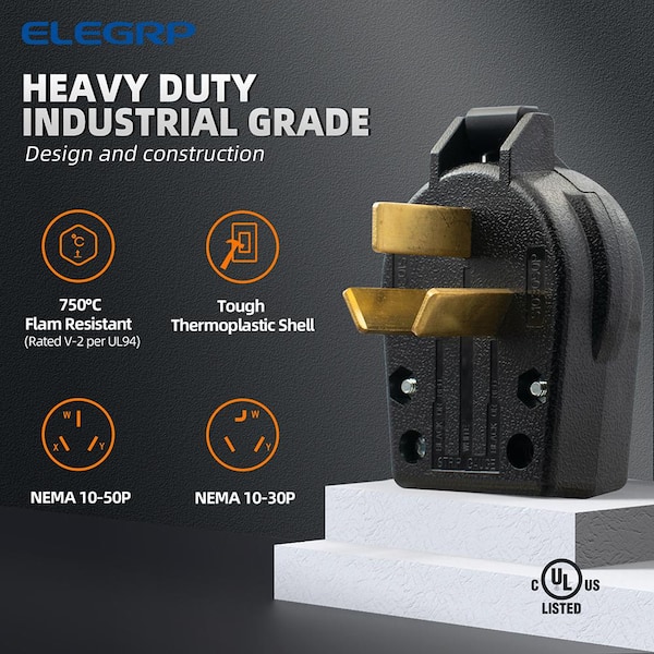 Enchufe, 30A Y 50A, 125/250V~, 3P-4W, NEMA 14-30P, NEMA 14-50P