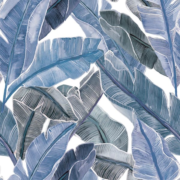 Tempaper Indigo Breeze Bahama Palm Vinyl Peel and Stick Wallpaper Roll (Covers 28 sq. ft.)