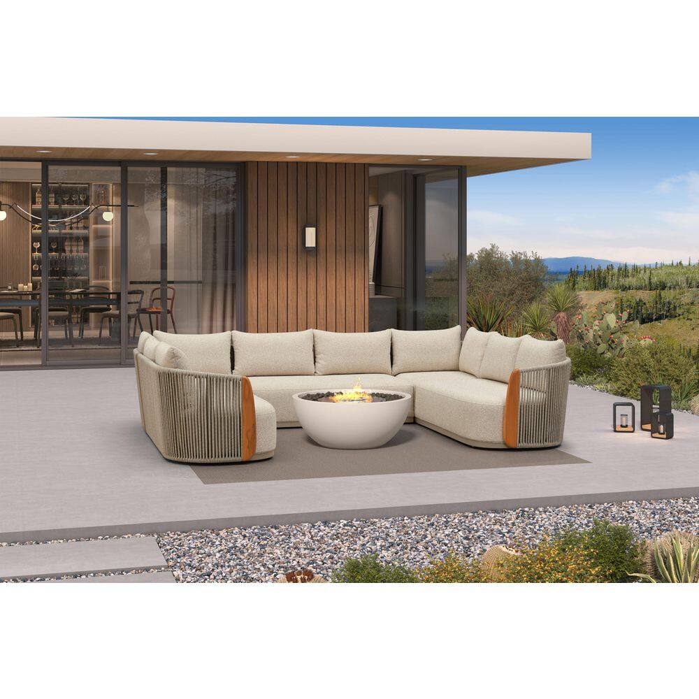 5-Piecess Patio Conversation Sets All Weather Outdoor Couch Sectional Set with Cushion Conversation Set Beige price history on PriceWatchPro