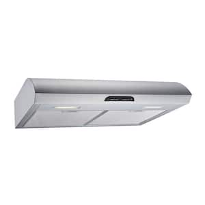 30 in. 483 CFM Convertible Under Cabinet Range Hood in Stainless Steel with Mesh Filters and Touch Controls