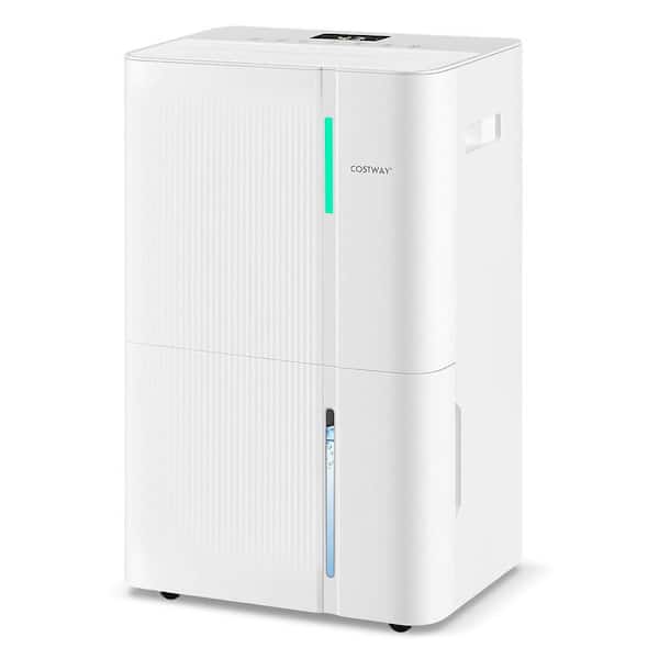 74 pt. 6000 sq. ft. with Bucket Portable Dehumidifier in. White with Auto/ 24H Timer
