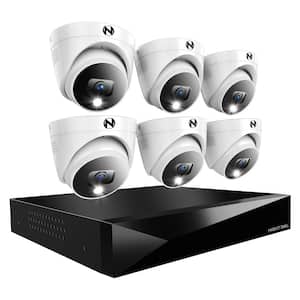 12-Channel Wired DVR Security System with 2TB Hard Drive and 6 2K Wired Dome Spotlight Cameras with 2-Way Audio