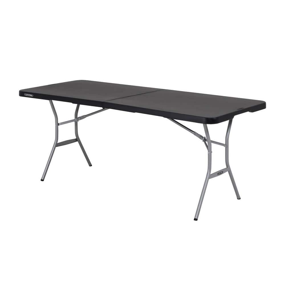 Lifetime 72 in. L Rectangle Black Resin Top Fold-In-Half Table