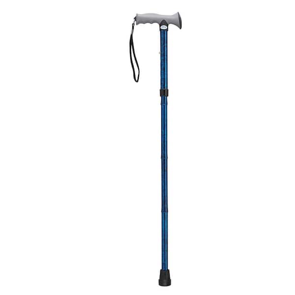 Drive Medical Adjustable Lightweight Folding Cane with Gel Hand Grip in  Blue Crackle rtl10370bc - The Home Depot