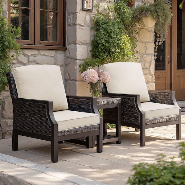 21 in. x 22 in. x 3.5 in. Outdoor Couch Cushion Set with Removable Cover 2-Pieces Replacement Patio Cushions in Putty