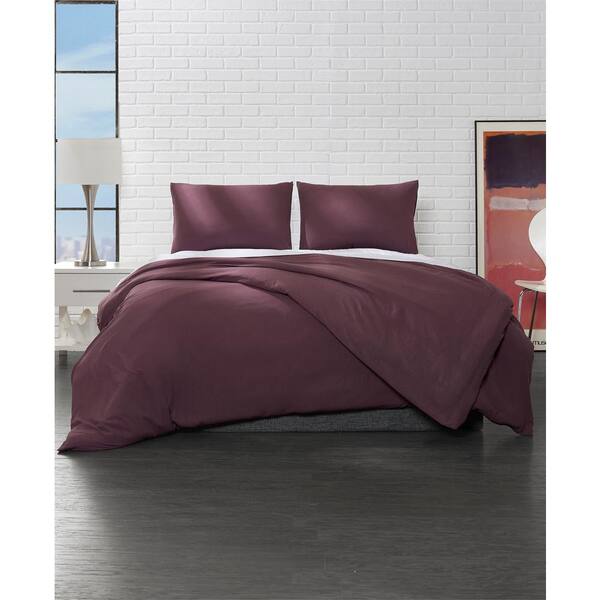 ELLA JAYNE Eggplant King Size Microfiber Duvet Cover Set MFDCS90EPKCK