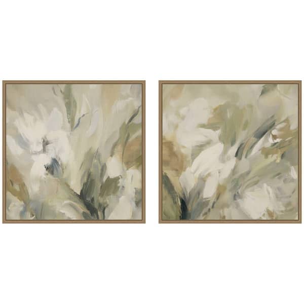 2-Piece Sylvie "Olive Bloom No 3 and No Two 2-Piece" by Amy Lighthall Abstract Framed Art Print Set 22 in. x 22 in.