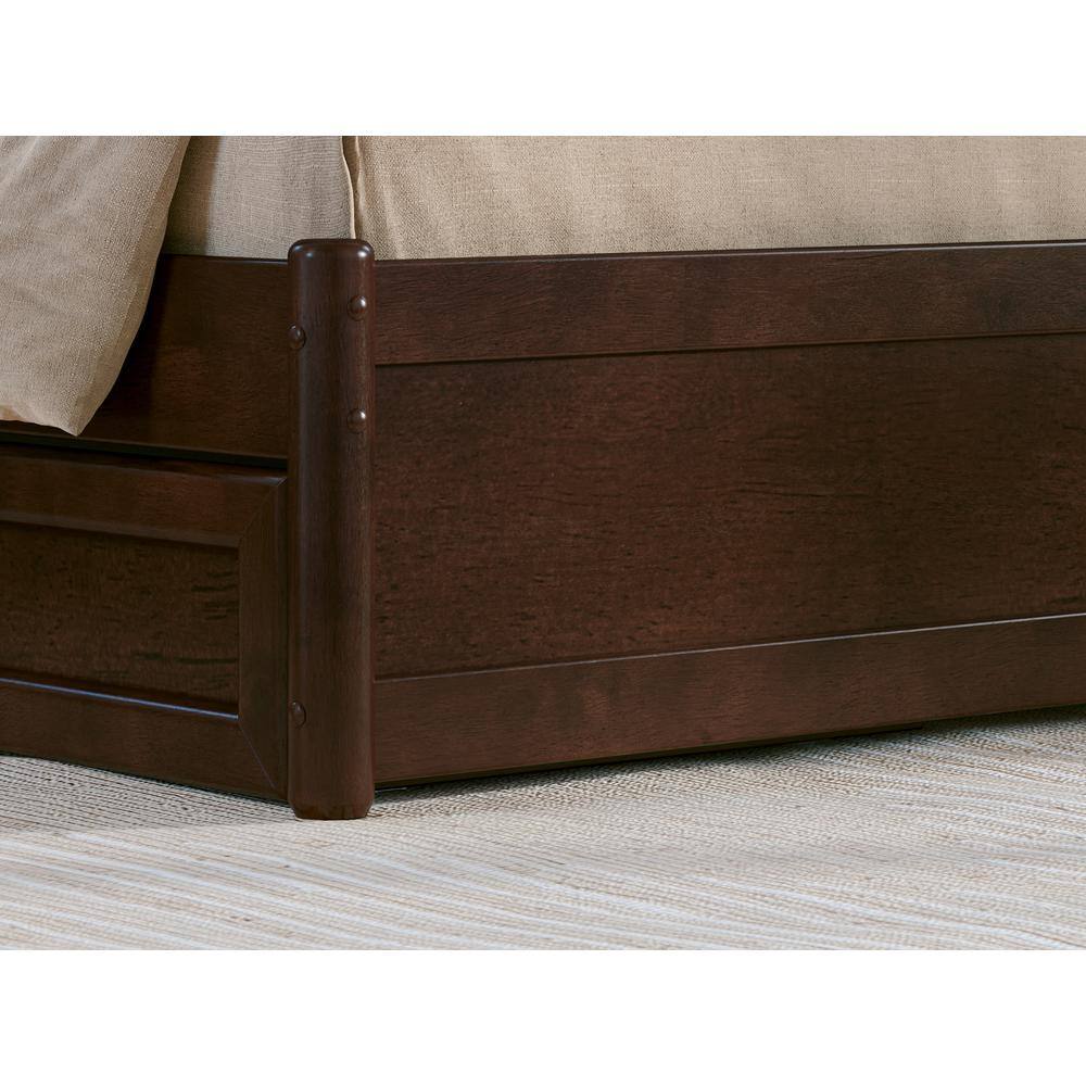 Casanova Dark Walnut Full Wood Platform Bed with Storage Drawers