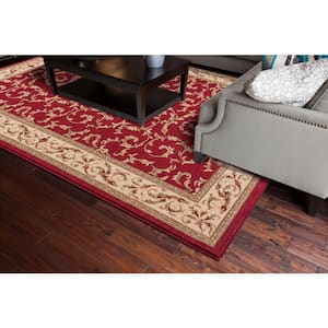 Jewel Collection Veronica Red Rectangle Indoor 9 ft. 3 in. x 12 ft. 6 in. Area Rug