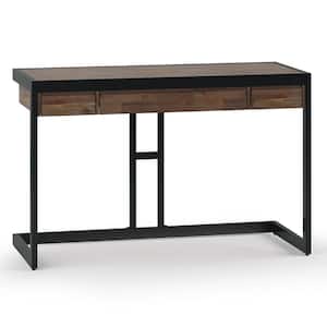 Erina Solid ACACIA Wood Industrial 48 in. Wide Small Desk in Rustic Natural Aged Brown
