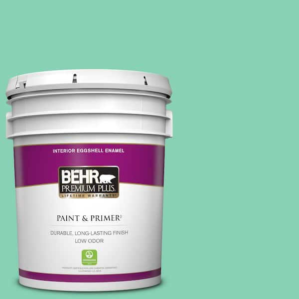 BEHR PREMIUM PLUS 5 gal. #P420-3 Tropical Trail Eggshell Enamel Low Odor Interior Paint & Primer