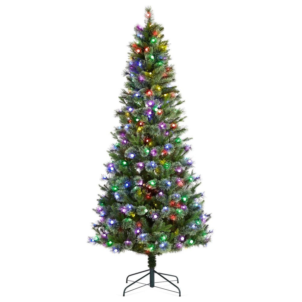Green Pine Artificial Christmas Tree With Multi-Color Lights