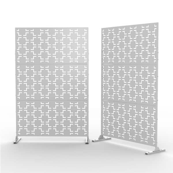 Lirago Outdoor Metal White Privacy Screen Patern