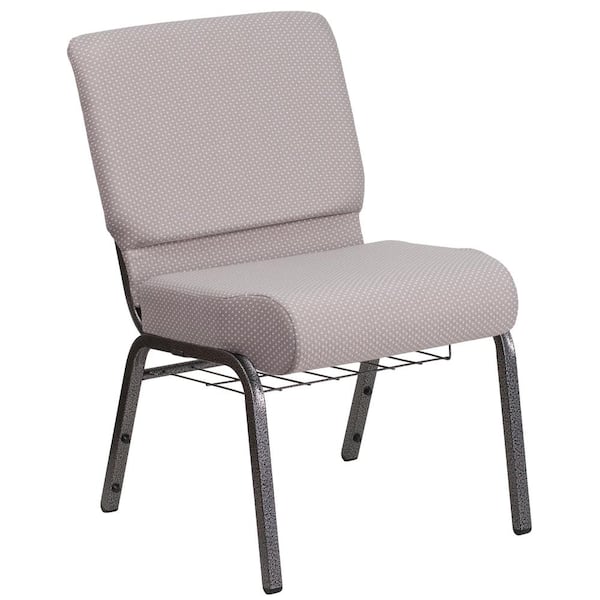 Carnegy Avenue Gray Dot Fabric/Silver Vein Frame Stack Chair