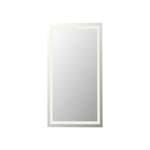 Unbranded Timeless Home 72 in. W x 36 in. H Rectangular LED Frameless Mirror