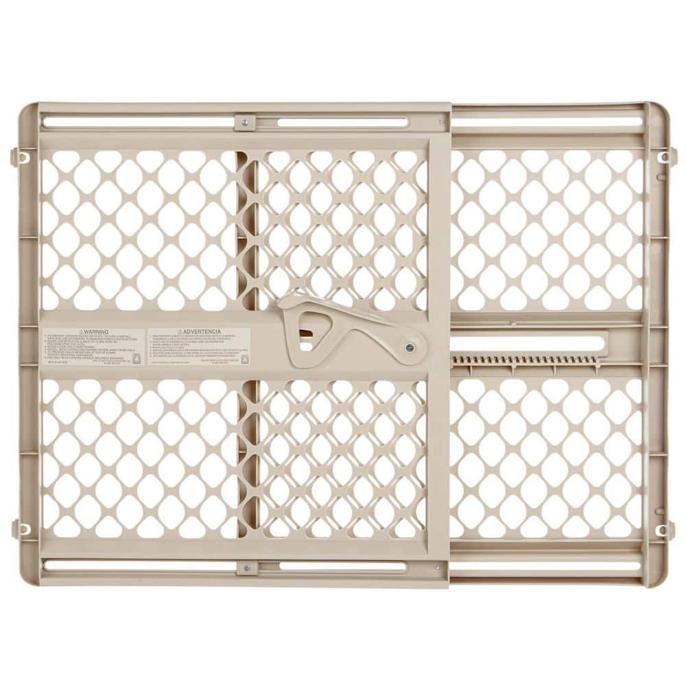 Toddleroo by North States 42” Wide Supergate Ergo Baby Gate, Made in USA: For Doorways or stairways. Includes Wall Cups. Pressure or Hardware Mount. 26” - 42” Wide (26" Tall, Sand) (B01HG7E5R8)