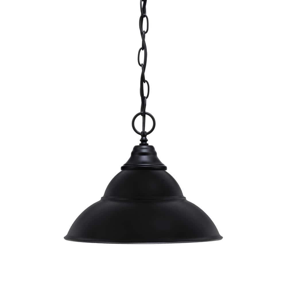 Kingston 100-Watt 1 Light Matte Black Finish Shaded Pendant Ligth with 13 i