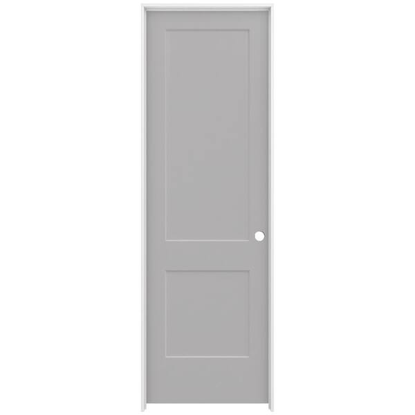JELD-WEN 32 in. x 96 in. Monroe Driftwood Painted Left-Hand Smooth Solid Core Molded Composite MDF Single Prehung Interior Door