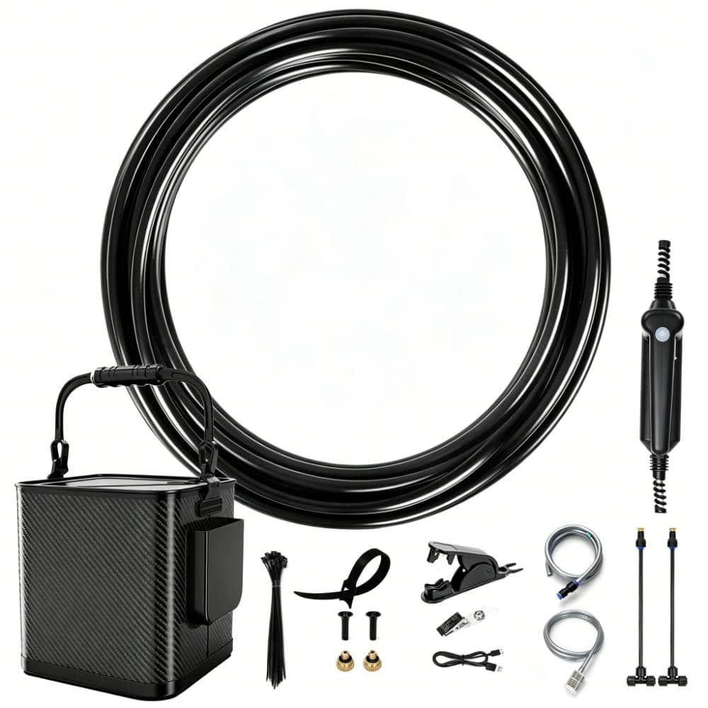 Portable 8-Nozzle Misting System – 10M Hose & Pump for Patio, Camping & More price history on PriceWatchPro
