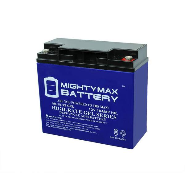 MIGHTY MAX BATTERY 12V 18AH GEL Replacement Battery for ES 2500 Booster  ES1217 MAX3516996 - The Home Depot