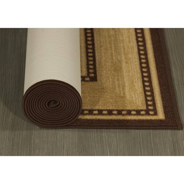 Ottomanson Classics 2 X 7 (ft.) Brown Indoor Border Machine Washable Runner  Rug in the Rugs department at