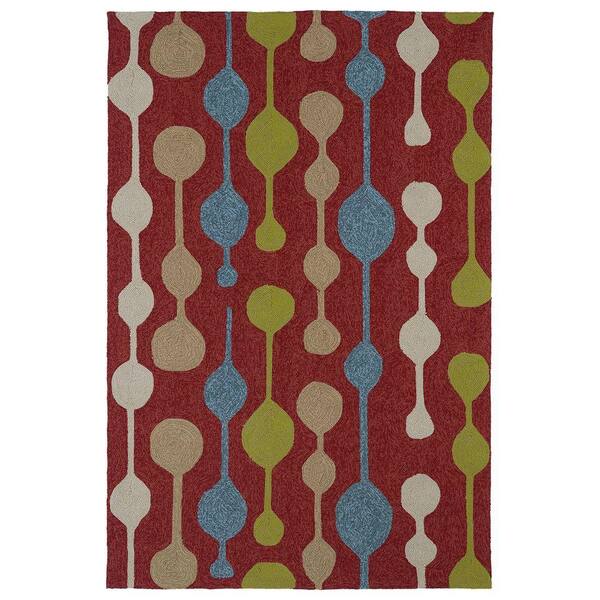 Kaleen Home and Porch Red 3 ft. x 5 ft. Indoor/Outdoor Area Rug