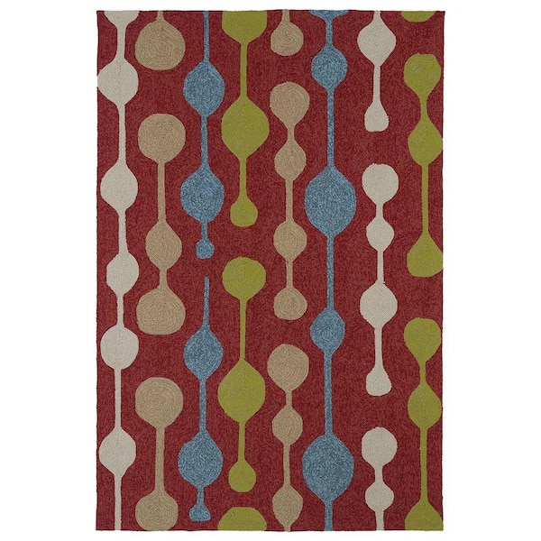 Kaleen Home and Porch Red 9 ft. x 12 ft. Indoor/Outdoor Area Rug