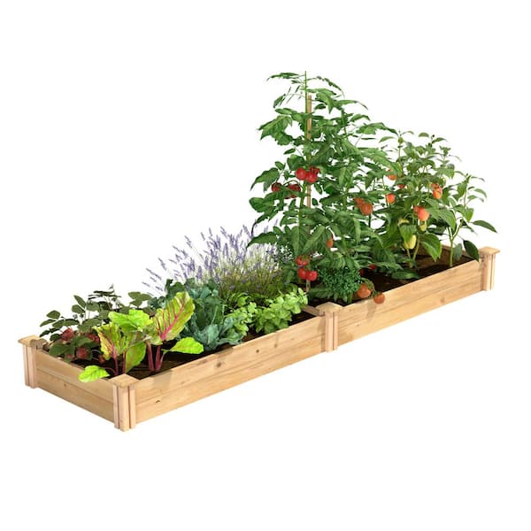 Greenes Fence Original Natural Wood Cedar Rectangle Raised Garden Bed (96 in. L x 24 in. W x 7 in. H)