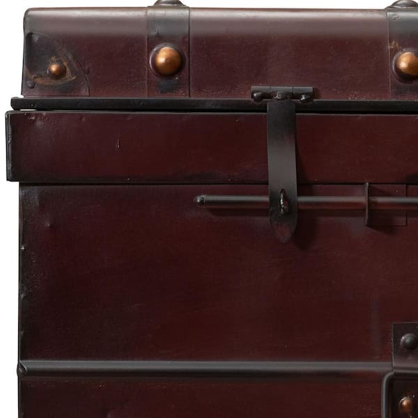 Red Large Steamer Trunk 9517, Leather Trunk Handles Australia
