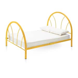 Delco Orange Metal Full Platform Bed