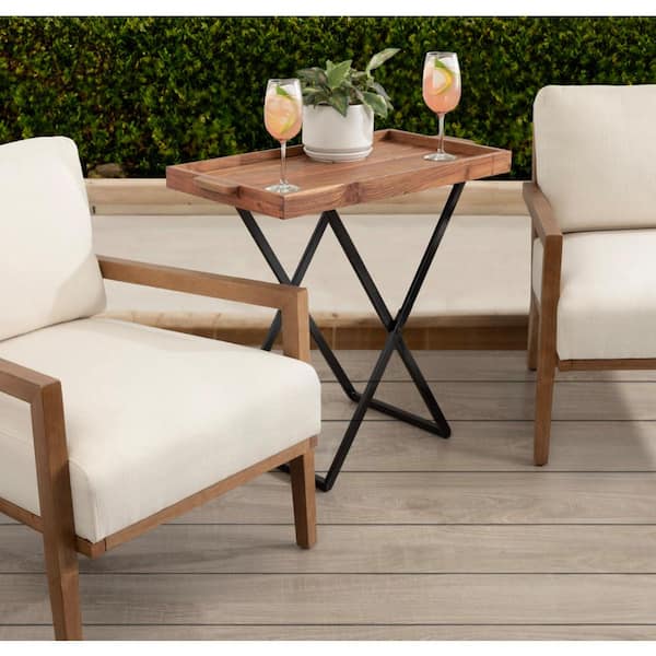 Kate and Laurel Monaco 30.25 in. Natural Rectangle Solid Wood End Table