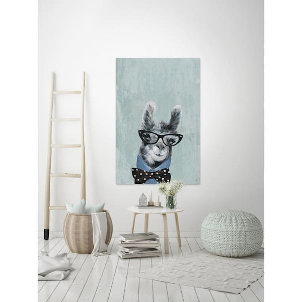 Unbranded 60 in. H x 40 in. W "Llama with a Bow II" by Marmont Hill Canvas Wall Art
