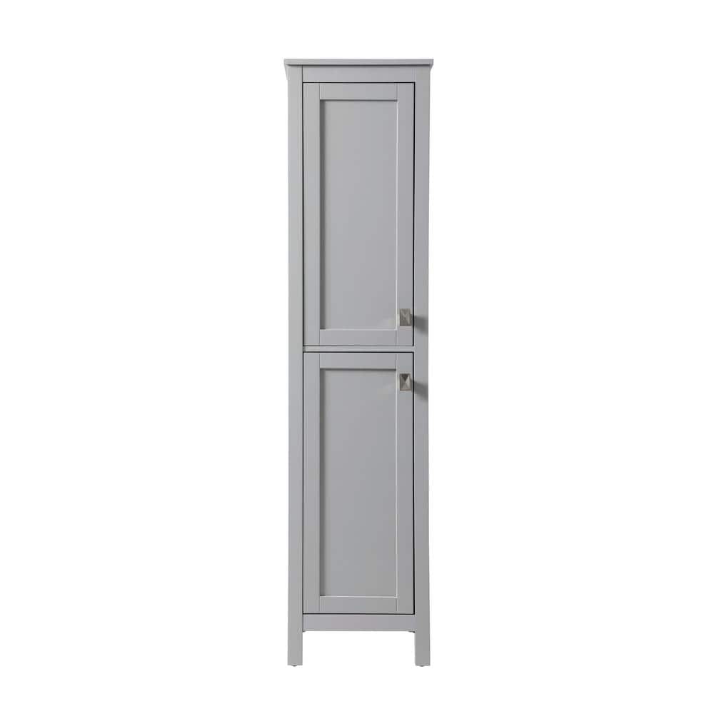 Timeless Home 16 in. W x 22 in. D x 65 in. H Gray Freestanding Linen Cabine