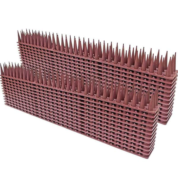 Unbranded 16.9 Brown Plastic Deterrent Fence Spikes, Keeps a Pigeon Away, Off Spikes Strips Bird Repeller (2-Pack)