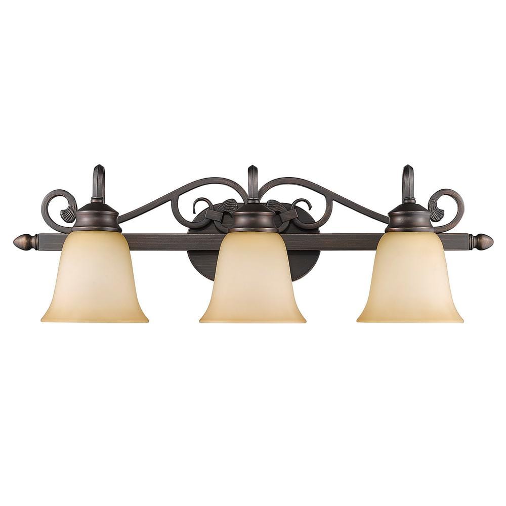 Bronze 3-Light Traditional Bathroom Vanity Fixture
