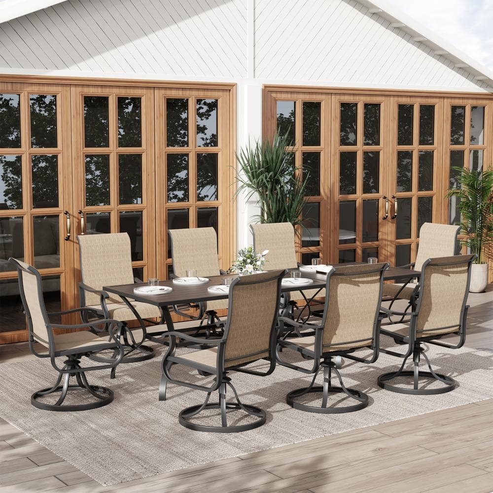 Swivel Metal Sling Outdoor Dining Chair（Set of 8） price history on PriceWatchPro