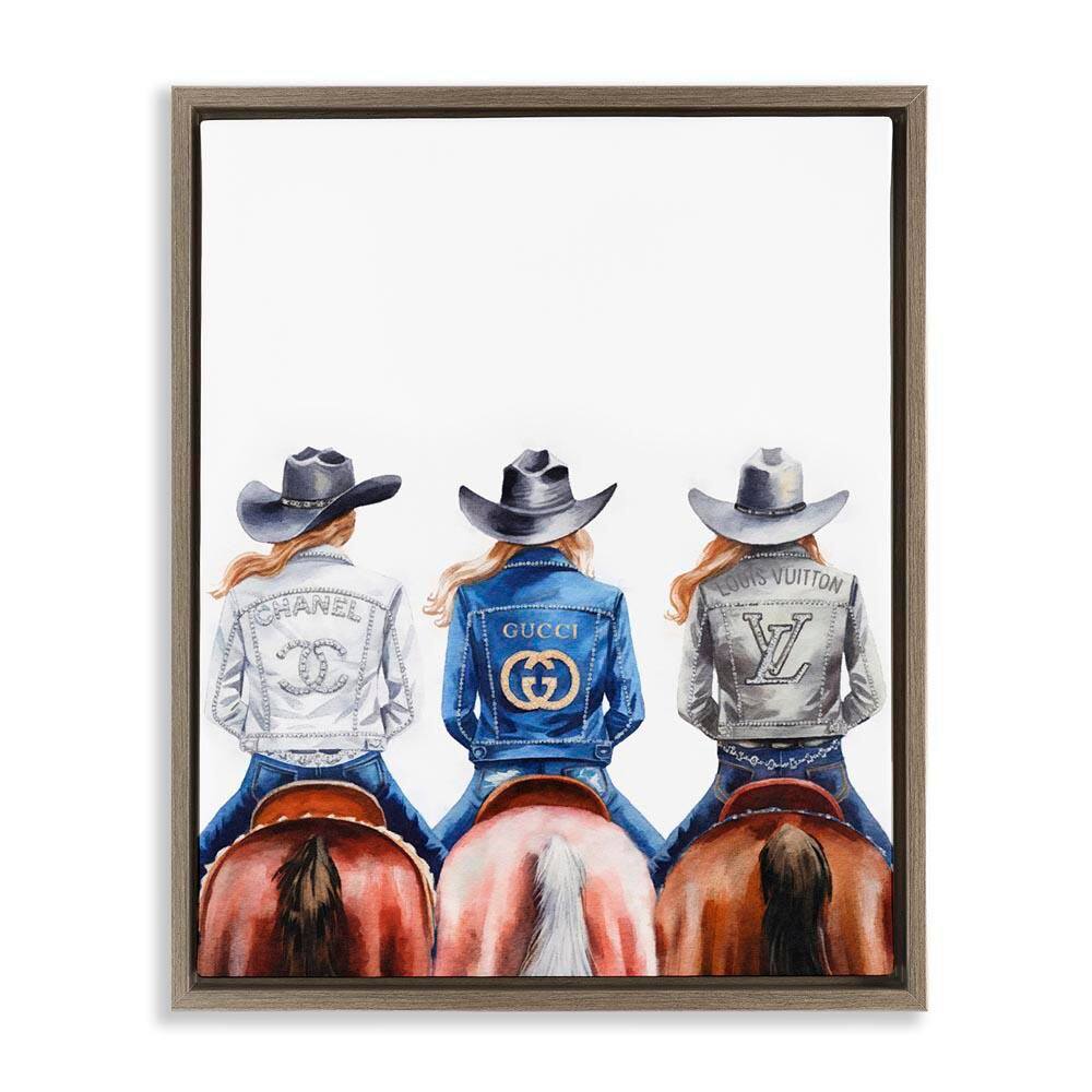 Glam Brand Cowgirls by Amanda Greenwood Brown Floater Frame People Graphic Art Print 21 in. x 17 in. price history on PriceWatchPro