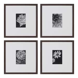 Espresso Modern Frame with White Matte Gallery Wall Picture Frames (Set of 4)