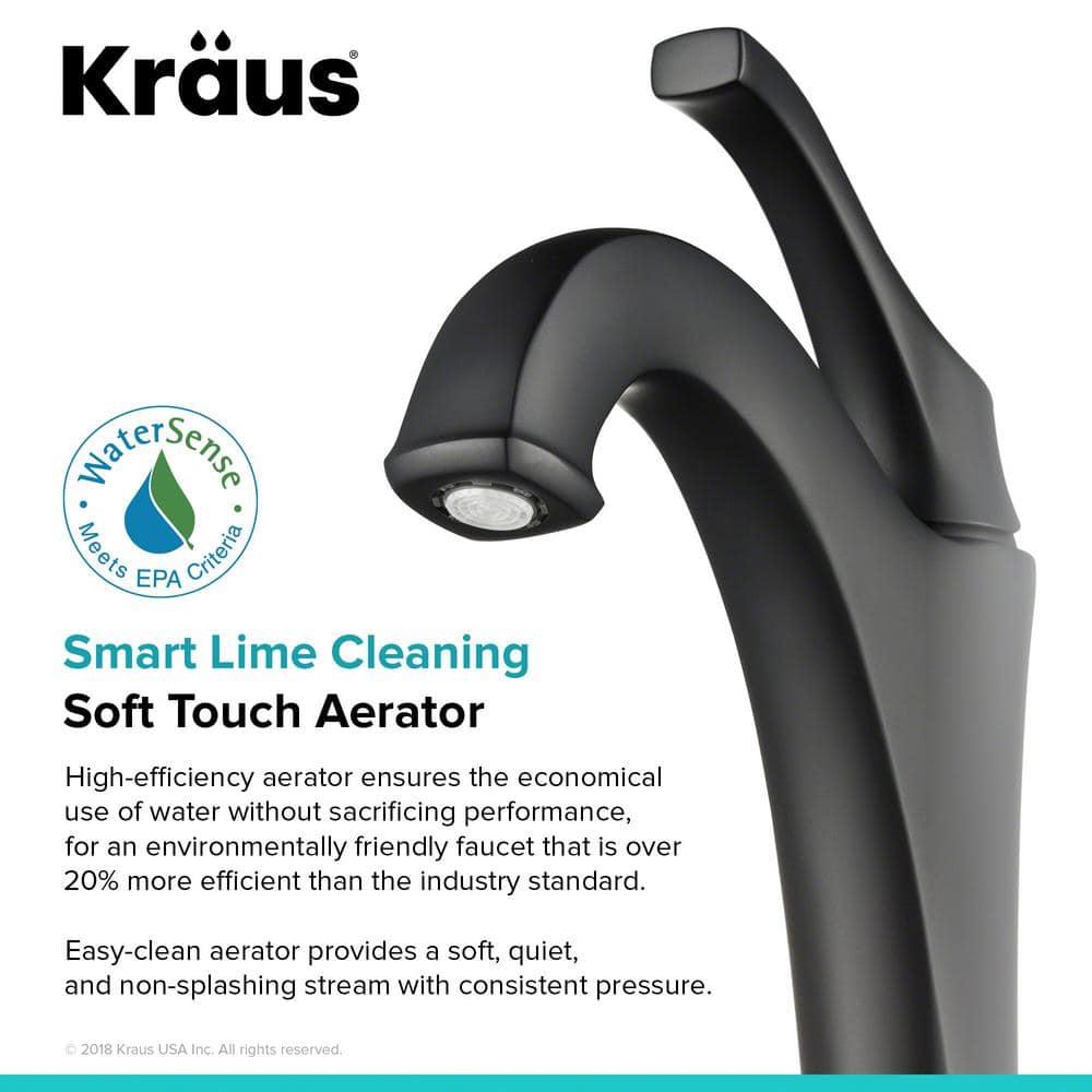 Eco-Friendly Contemporary Arlo Vessel Faucet in Matte Black