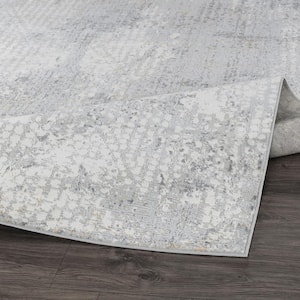 Stella Light Grey 10 ft. x 14 ft. Abstract Area Rug