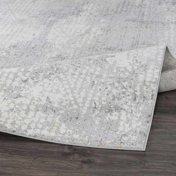 Stella Light Grey 3 ft. x 5 ft. Abstract Area Rug